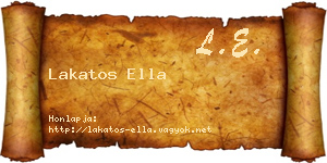 Lakatos Ella névjegykártya